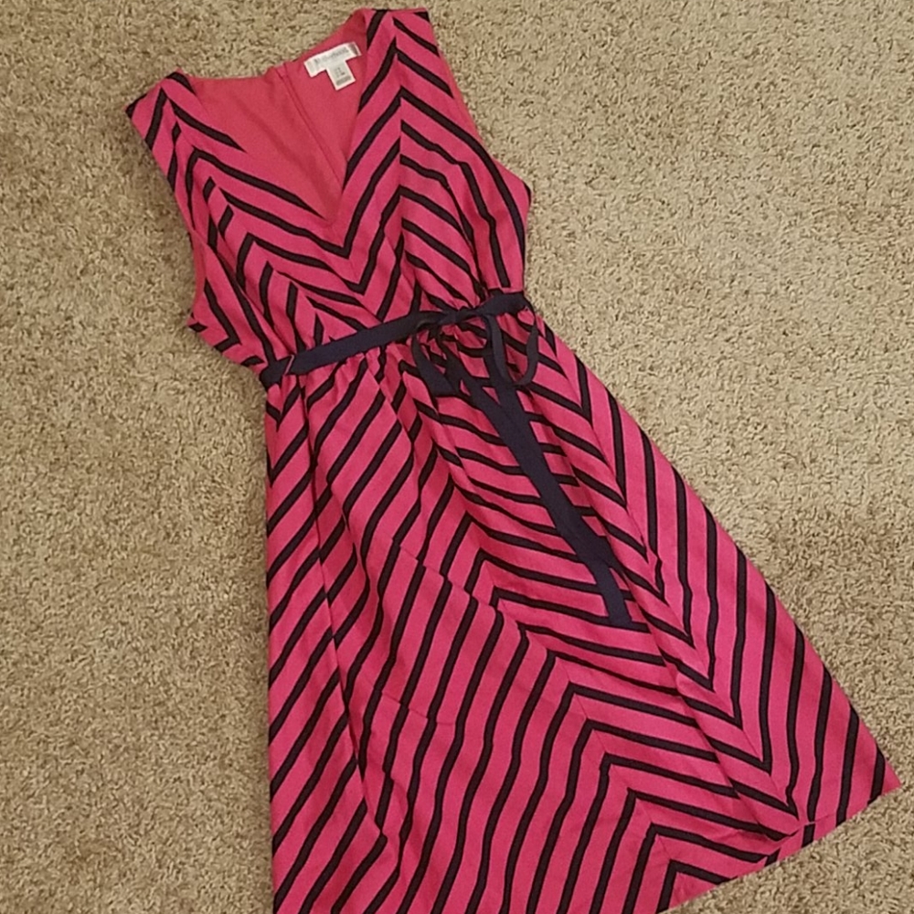 Pink and Blue Maternity Dress